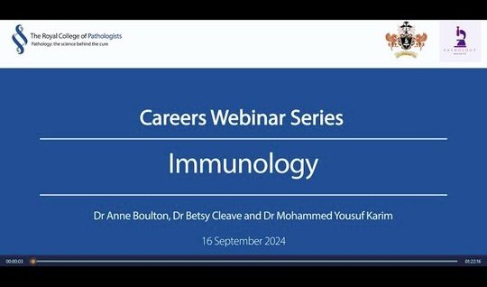 Pathology Careers Webinar - Immunology (medical training route)