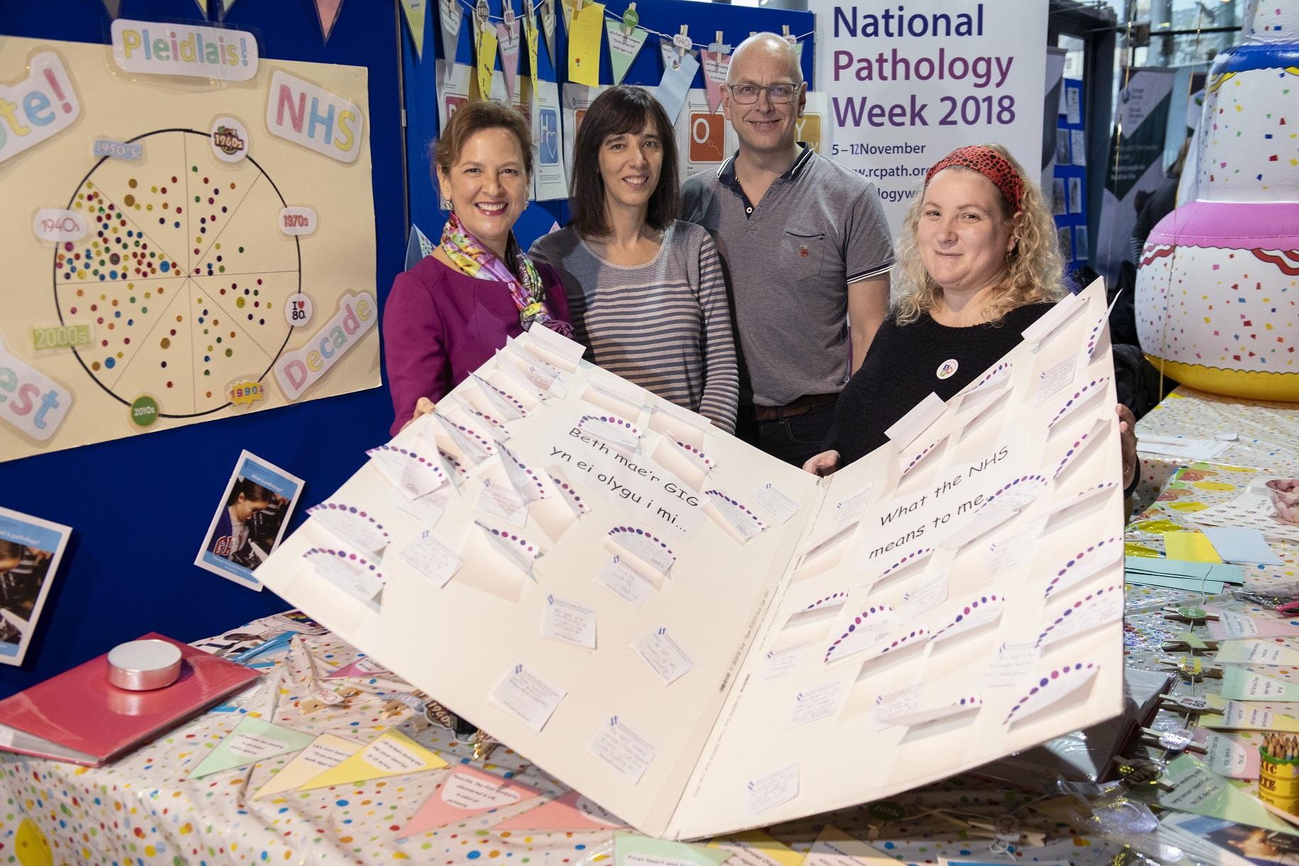 The giant 70th birthday card with thank you messages to the NHS