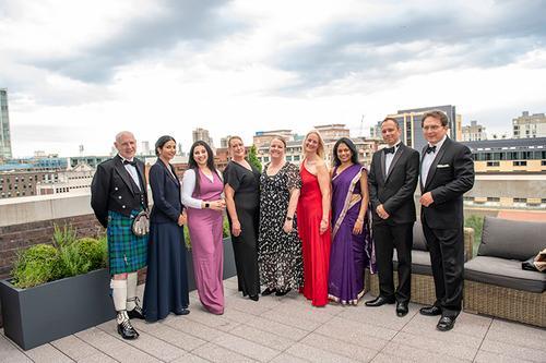 A group photo of the winners on the terrace 