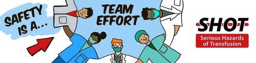 A team of healthcare workers with the slogan Safety is a Team Effort