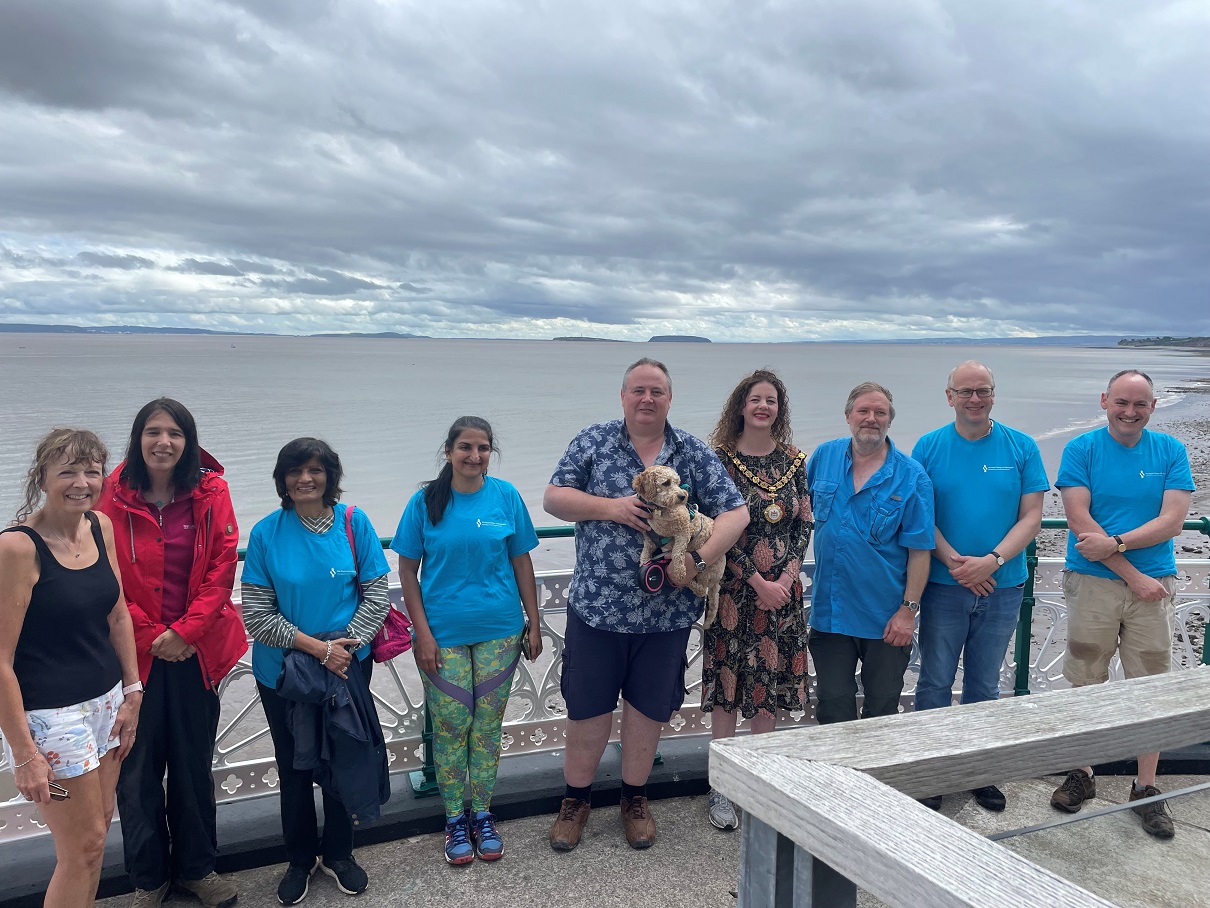 Professor Mike Osborn attending the Welsh Coastal Walk as part of the College's Diamond Jubilee celebrations.