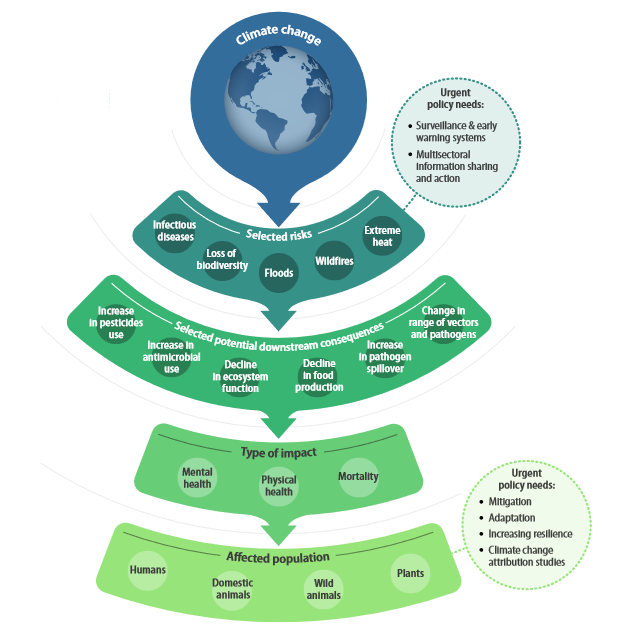 Urgent policy needs on selected risks and potential downstream consequences of climate change on health